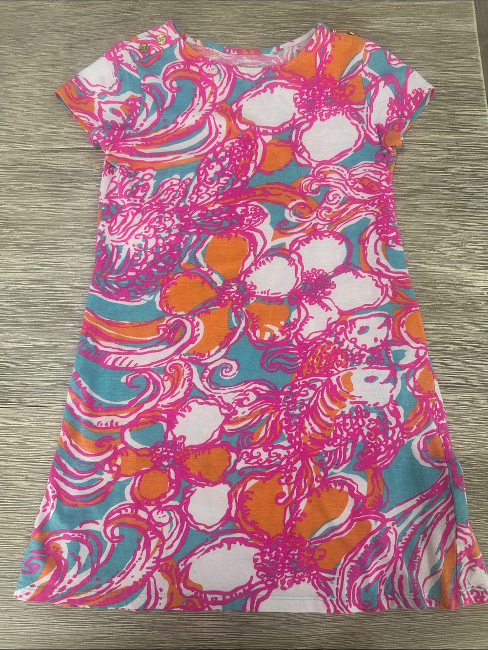 Lilly Pulitzer Vibrant Pink & Teal Floral Shift Dress